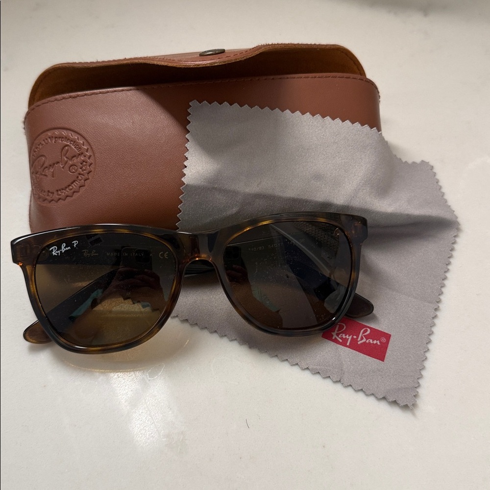 Ray-Ban RB4184 Polarized Unisex New Wayfarer Tortoise Shell Sunglasses - Picture 4 of 8
